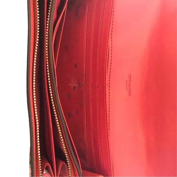 COACH Sierra Posey Cluster Floral Coated Canvas Satchel Bag Black/Pink Wallet - Picture 10 of 12